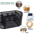 thumbnail image 3 of Caja de almacenamiento de escritorio con rejilla de hierro, gran capacidad, papelería para estudiantes, oficina en casa, portalápices multifunción, caja de almacenamiento de hierro negro, 3 of 5