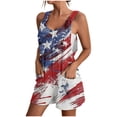 thumbnail image 2 of AOOCHASLIY Women Independence Day Pants Running Exercise Pants Women's Summer Comfortable Casual Suspender Printing Shorts Pocket Jumpsuit Shorts, 2 of 5