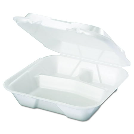 

SN203 Snap It Foam Container 3-Comp 9 1/4 x 9 1/4 x 3 White Bag of 100 (Case of 2)