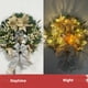thumbnail image 2 of Corona navideña con luces LED de la Sagrada Familia, corona para puerta iluminada de 15,7" con belén, adornos navideños religiosos a pilas con flores de Pascua doradas y bayas, 2 of 5