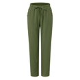 thumbnail image 6 of vigerkar Women's Cotton Linen Casual Pants Elastic Waisted Drawstring Pockets with Palazzo Trousers Business Pants GN1, 3XL, 6 of 6