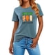 thumbnail image 2 of Mujeres Manga Corta de Verano Tops Pascua Impresa Cuello Redondo, Blusa de Moda Casual para la Primavera, 2 of 5
