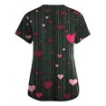 thumbnail image 3 of Valentine Scrub Top for Women Casual Short Sleeve Cute Love Heart Printed Scrub Shirts Hoilday V Neck Scrubs Nursing Workwear Medical Nurse Uniform with Pockets Gray XL, 3 of 3