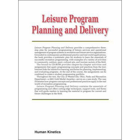 Pre-Owned Leisure Program Planning and Delivery [With CDROM] (Misc.) 0736057331 9780736057332