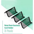 thumbnail image 2 of Mesh Business Card Holder for Desk, Black Metal Stand, 3 Pack Sturdy Display for Office, 2 of 8