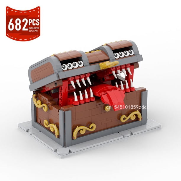 Moc Dungeonsed Dragons Mimic Chest Monster Model, juego de bloques de construcción, figuras de acción, Cofre del Tesoro, monstruo, ladrillos, regalos de juguete