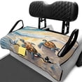 thumbnail image 2 of Yuyamidu Beach Sea Turtle Golf Cart Seat Covers for 2 Seats Seaside Golf Cart Towel Seat Covers with Front Pockets Breathable Club Car Golf Cart Accessories Cooling in Summer, 2 of 7