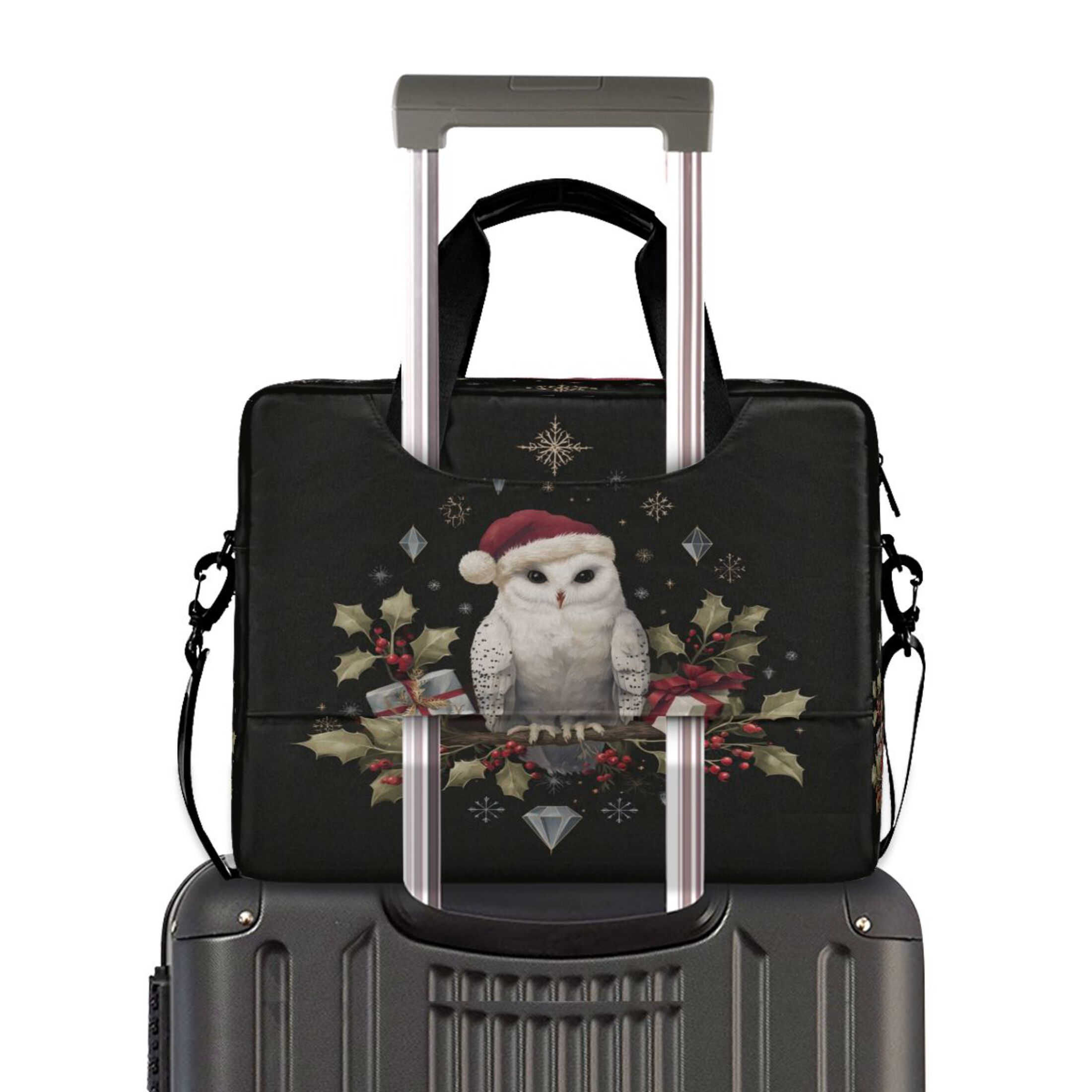 Laptop Bag Laptop Briefcase 15.7 x 3 x 11.8 Inches Laptop Bag Briefcases Laptop Storage Travel Laptop Bag Work Laptop Bag Magical Christmas Black Owl