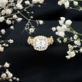 thumbnail image 3 of Rosec Jewels Certified Moissanite Engagement Ring with Halo - Vintage Style Ring - D-VS1 Quality - with Jewelry Box, 10K Yellow Gold, US 5.50, 3 of 8