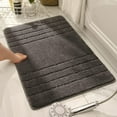 thumbnail image 1 of CPDD Luc Bathroom Rugs Bath Mat,Soft Shaggy Microfiber Machine-Washable,Entryway Doormat for Shower Room Bathtub Side Carpet Restroom Home Indoor Entry Mat with Anti-Slip Back,16in x 24in(Dark Grey), 1 of 5