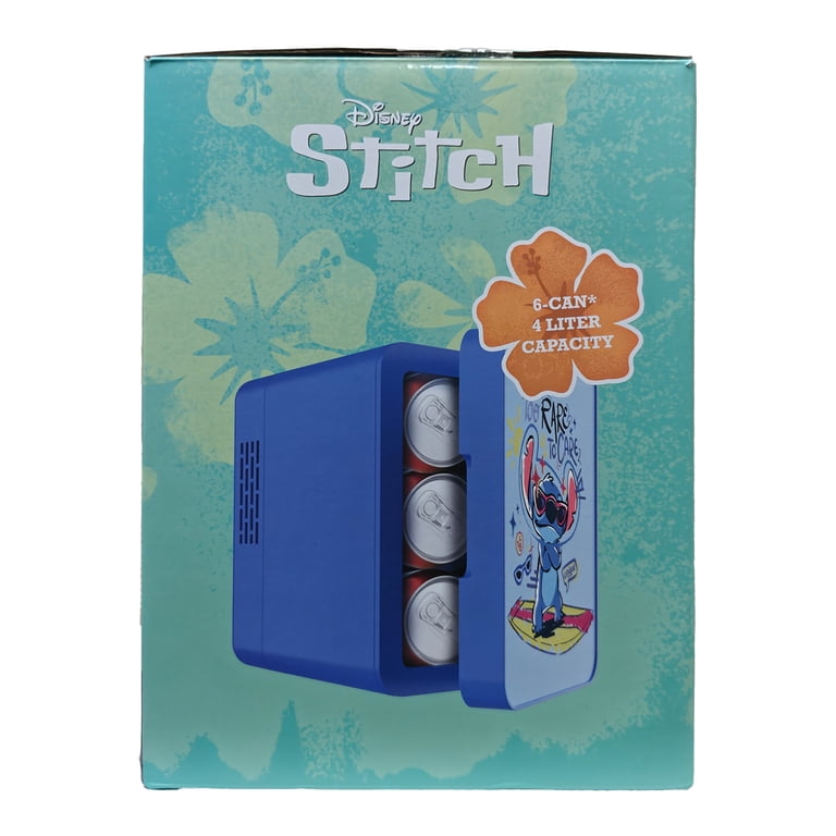 Disney's Stitch 4L 6-Can Lenticular Portable Mini Fridge, Blue