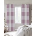 thumbnail image 3 of Fsddascl Pink Plaid Blackout Curtains for Bedroom/Living Room, Thermal Insulated Kitchen Curtains, Spring Summer Farmhouse Buffalo Checkered Grommet Darkening Window Treatment Drapes 52"x45"x2, 3 of 8
