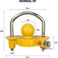 thumbnail image 2 of KAIYANG Cerradura de bola de remolque ajustable universal para remolque de 50 mm, 1-7/8, 2, 2-5/16, incluye 2 llaves, color amarillo, 2 of 5