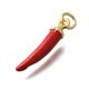 thumbnail image 2 of Brass Enamel Pendants with Jump Ring Real 18K Gold Plated Long-Lasting Plated Cadmium Free & Lead Free Chili Charm Rack Plating Red 21x4.5x4mm Hole: 3.3mm, 2 of 3