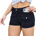 thumbnail image 5 of Women's Denim Shorts Mid Waisted Stretchy Slim Fit Jeans Y2K Trendy Summer Hot Jorts with Pockets, 5 of 5