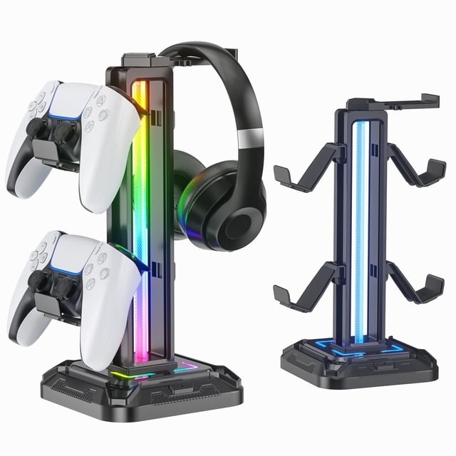 Soporte para auriculares KDD RGB con 9 modos de luz y soporte para controlador