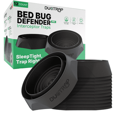 DuoTrap Bed Bug Defender Pro - 12 Pack Bed Bug Interceptors, Indoor Bed Bug Trap, Bed Bug Interceptor