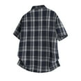 thumbnail image 3 of Mens Shirts with Pocket M-4X Plus Size Short Sleeve T-Shirts Button-Down Collared Casual Lightweight Plaid Printed Lapel Tees Tops, 3 of 3