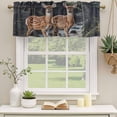 thumbnail image 2 of Farmhouse Forest Deer Curtain Valances for Windows, Kitchen Valance Window Treatments Panel 2 Pack, River Elk Trees Rod Pocket Short Curtains for Bathroom Bedroom 60 x 18 Inch, 2 of 8