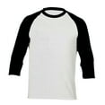 thumbnail image 2 of YMNXA Mens T Shirts 3/4 Sleeve Round Neck Color Block Comfortable Breathable Tee For Casual Daily Wear Black1 L, 2 of 3