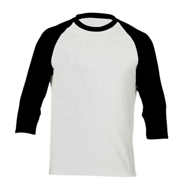 Chemise de Baseball à Manches 3/4 pour Hommes, T-Shirts Décontractés, Tee Raglan, T-Shirts pour Hommes, Noir1 TTG