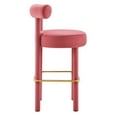 thumbnail image 4 of Modway Toulouse Performance Velvet Bar Stool - Set of 2 in Blossom Gold, 4 of 10