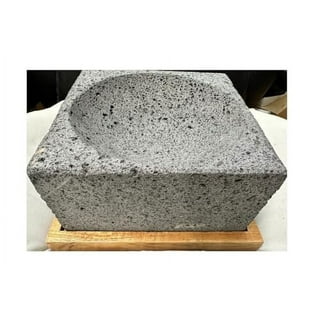 Made in Mexico Genuine Mexican Manual Guacamole Salsa Maker Volcanic Lava  Rock Stone Molcajete/Tejolote Mortar and Pestle Herbs Spices Grains 5 Large
