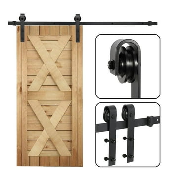 ZENY 6.6 FT Sliding Barn Door Hardware Basic Sliding Track Kit Single Door Sliding Antique Simple Style