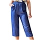 thumbnail image 2 of Puntoco Pantalones Casuales De Color Sólido Con Cintura Elástica A La Moda Para Mujer, Pantalones Casuales Sueltos, Azul S, Regalo Para Damas, 2 of 9