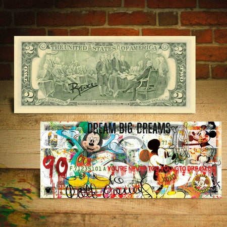 MICKEY MOUSE 90th Birthday Genuine $2 U.S. Bill  - by Rency