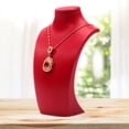 thumbnail image 2 of S SERENABLE Necklace Bust Display Rack Jewelry Pendant Chain Display Holder Womens Neck Jewelry Organizer Stand Holder Rack Red 12.5x23cm, 2 of 5