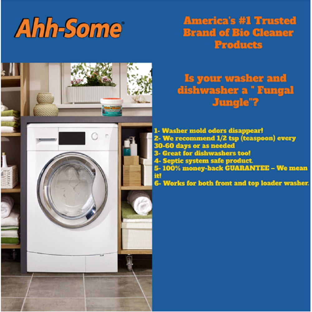 Ahh-Some - Washing Machine Cleaner - Top Load and Front Load - Dishwasher,  Bio-Cleaner and Deodorizer - Works For All Washers - Removes Odor, Residue