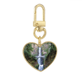 thumbnail image 1 of Cascada ciencias forestales paisajes naturaleza Llavero de metal en forma de corazón dorado, 1 of 3