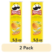 (2 pack) Pringles Elote Mexican Street Corn Potato Crisps Chips, Lunch Snacks, 5.5 oz Canister
