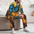 thumbnail image 7 of Salouo Colorful Cloud Butterfly Sunflower Print Button-Front Long Sleeve Pajama Set for Men, Soft 2Pjs Men's Long Sleeve Sleepwear-Large, 7 of 7