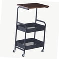 thumbnail image 3 of DOLITY Chariot de Rangement Mince à 3 Niveaux avec Roues, Petite Table Supérieure, Chariot Roulant Imperméable pour Noir, 3 of 9