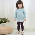 thumbnail image 5 of Girls Toddler Baby Basic Ribbed Sweater and Leggings Footless Tights Kids Little Girls Dress Bottom Top Pants, 5 of 5