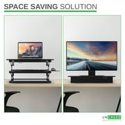 Adjustable Standing Desk Converter – Tall Sit to Stand Desk Riser with Independent Keyboard Platform and 21.5 Max Height for Laptops or Monitors