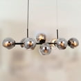 thumbnail image 3 of KPIBEST Modern Black Linear Chandelier Pendant Light 8-Lights Glass Pendant Lighting Mid Century Globe Dining Light Fixture for Living Room Kitchen, 3 of 14