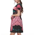 thumbnail image 2 of Fotbe Ribbon With Angel Wings Vestido Largo de Moda para Mujer, Vestido Tipo Camiseta con Manga Corta y Estilo Casual a Rayas y Bloques de Color, 2 of 6
