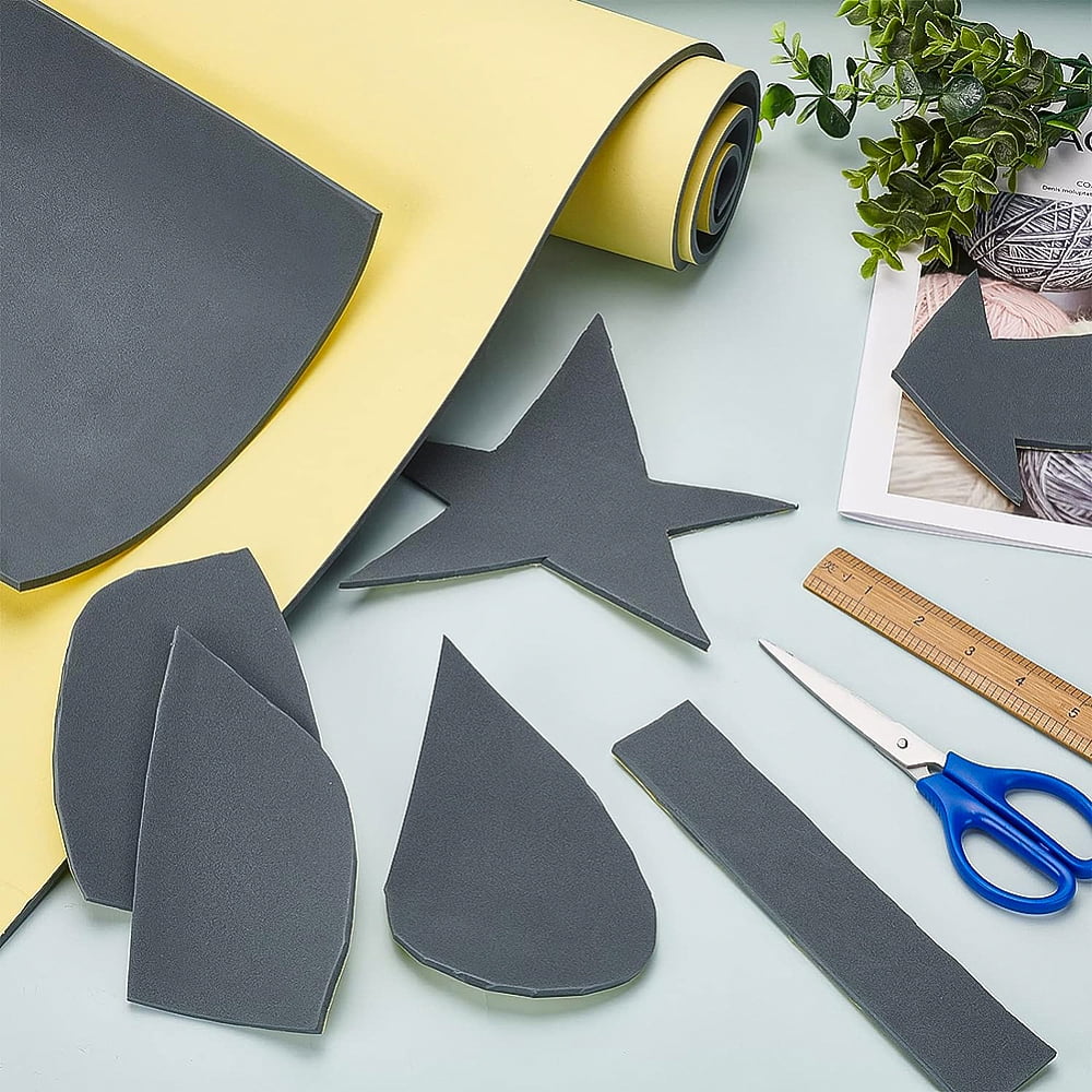 Adhesive EVA Foam Sheets For Art Supplies Paper Scrapbooking Cosplay Foamie Crafts Gray 295x5mm 2m/roll