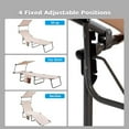 thumbnail image 4 of Beach Lounge Chair, Tanning Chair, Foldable Chaise Lounge with Canopy, Adjustable Backrest & Side Pocket for Seaside, Pool, Patio (Beige), 4 of 5
