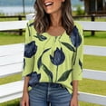 thumbnail image 2 of Fewfanhot Womens Spring Tops Casual Fashion Printed Casual Round Neck Summer Outfits Early Fall Fashion Spring Clothes, 2 of 6