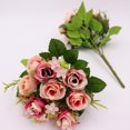 thumbnail image 3 of Flores Falsas Artificiales Rosas Pequeñas 10 Cabezas Ramo Para La Decoración para hogar Rosa claro BLESIY Flores artificiales, 3 of 8