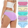 thumbnail image 3 of YOTMKGDO Cotton Underwear for Women, High Waisted, Bladder Control Underwear, Ladies Patchwork Underpants, Womens Panties, 5PC, 3X-Large, 3 of 9