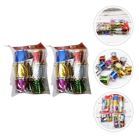 ORDDIART 12Pcs Mini Drums Assorted Color Paper Diy Decor For Christmas Party And Home