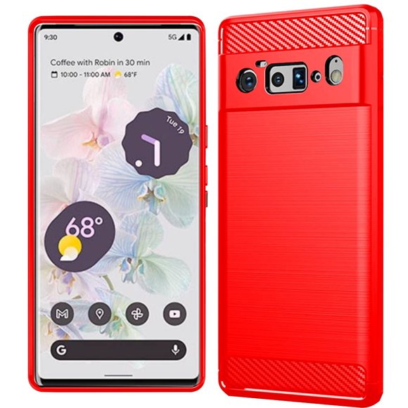 Funda para teléfono Folmeikat para Pixel 6 Pro de 6,7" roja, TPU delgada
