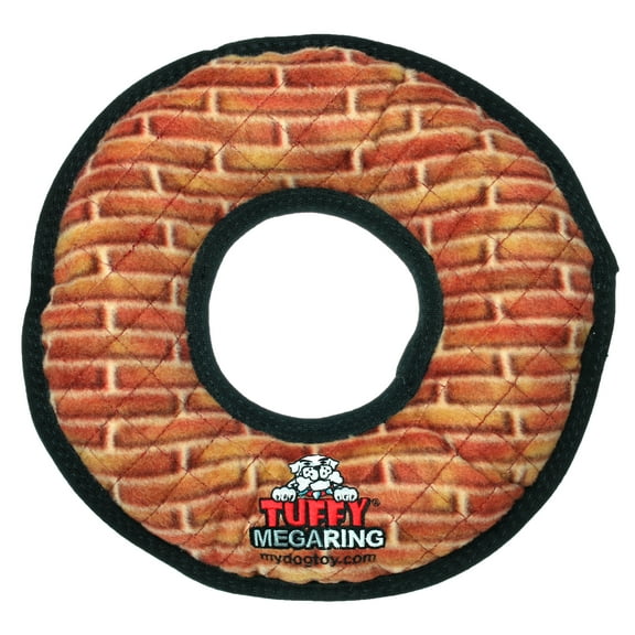 Tuffy Mega Ring Brick Durable Plush Squeaky Dog Toy