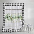 thumbnail image 4 of Green Eucalyptus Leaves Standard Shower Curtain Set, Waterproof Shower Curtains for Bathroom, Vintage Art Farmhouse Wooden Washable Fabric Bath Curtain for Bathtub Decoration with Hooks 72x72 Inches, 4 of 9