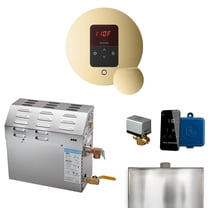 Mr Steam MS 6kW (6000W) Steam Shower Generator Package w/round iTempo Control in Polished Brass